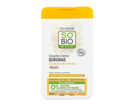 SO BIO DOUCHE CREME SURGRAS AU BEURRE DE KARITE BIO NOURRIT 450 ML