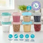 MAMMIA Pack de 8 Pots de Conservation pour Lait Maternel et Repas de Bébé