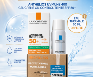 LA ROCHE POSAY OFFRE EXCLUSIVE WEB ANTHELIOS UVMUNE 400 GEL CREME OIL CONTROL SPF 50 + EAU THERMAL 50 ML OFFERTE